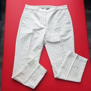 Zara Basic Collection casual pants white with tiny black squares women's size M